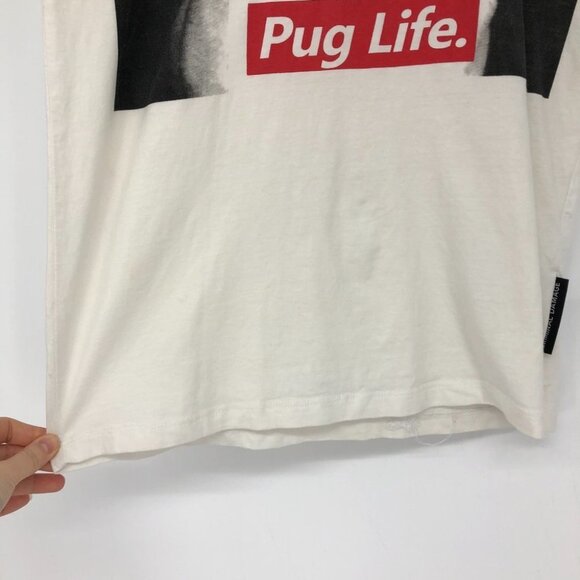 Criminal Damage Pug life white graphic t-shirt  unisex small - Picture 11 of 16